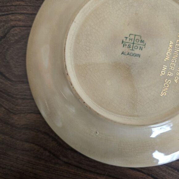 Vintage Lusterware Thompson Aladdin Saucer Plate Pink Rose Pattern Farmhouse 7" - Picture 8 of 10